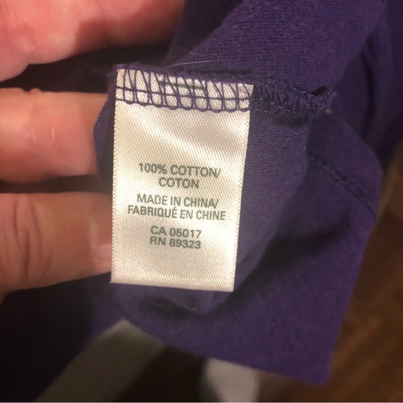 ROOTS Vintage 90s Top, Long Sleeved, Purple w/ Peace Sign, Women’s Size L - Picture 4 of 7